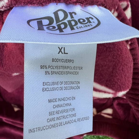 Dr. Pepper Bow velour lounge pants- L - Picture 5 of 6